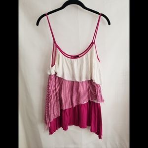 Asymmetric layer tank top